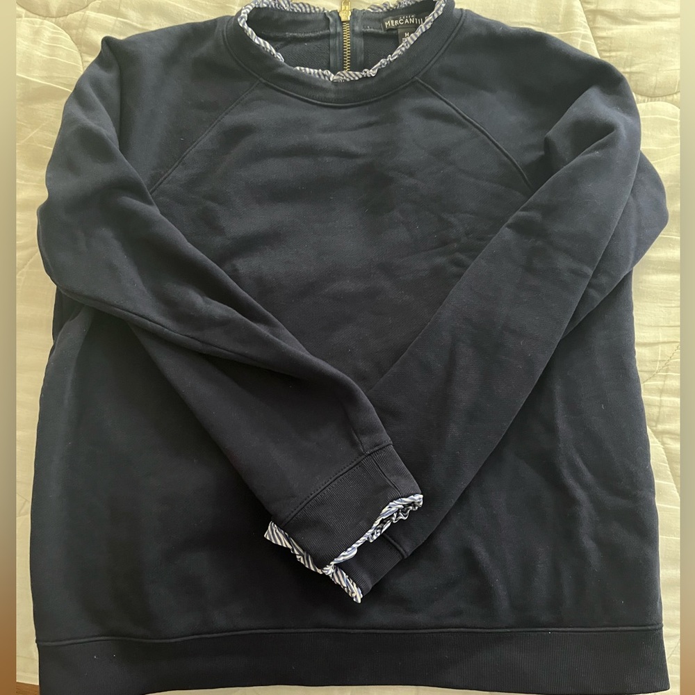 J. Crew Mercantile top with attached collar and exposed back zipper